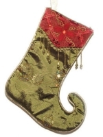 Новогодний носок для подарков, цвет: зеленый 12490 артикул 12412b.